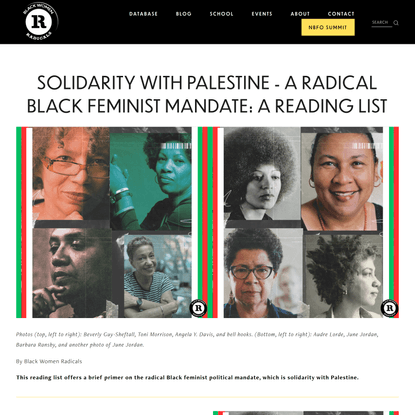 Solidarity with Palestine - A Radical Black Feminist Mandate: A Reading List — Black Women Radicals