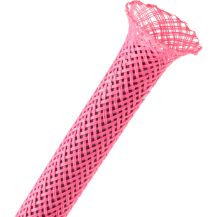 Techflex Flexo PET Expandable Braided Sleeving (1/4" Neon Pink)