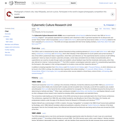 Cybernetic Culture Research Unit - Wikipedia