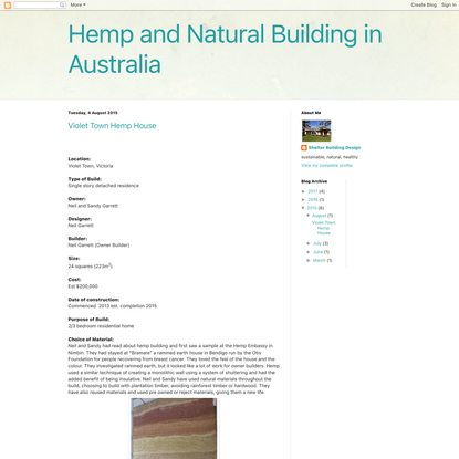Hemp and Natural Building in Australia