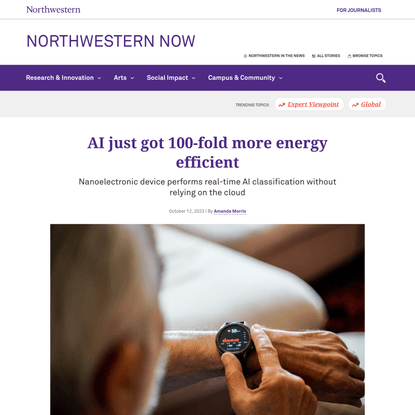 AI just got 100-fold more energy efficient - Northwestern Now