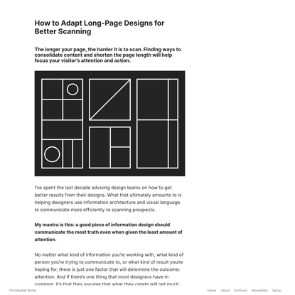 How to Adapt Long-Page Designs for Better Scanning - Christopher Butler