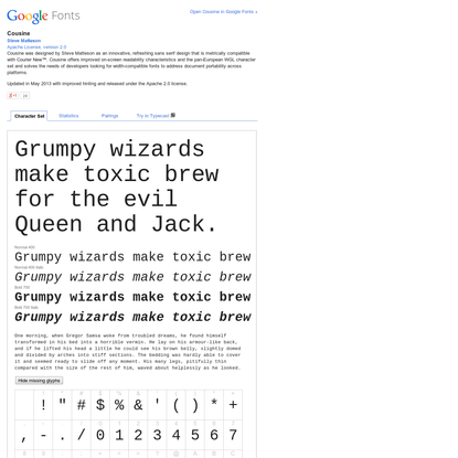 Google Fonts Cousine