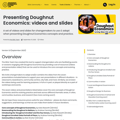 Presenting Doughnut Economics: videos and slides | DEAL