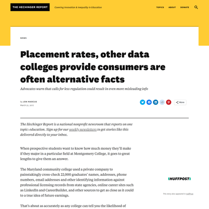 Placement rates, other data colleges provide consumers are often alternative facts