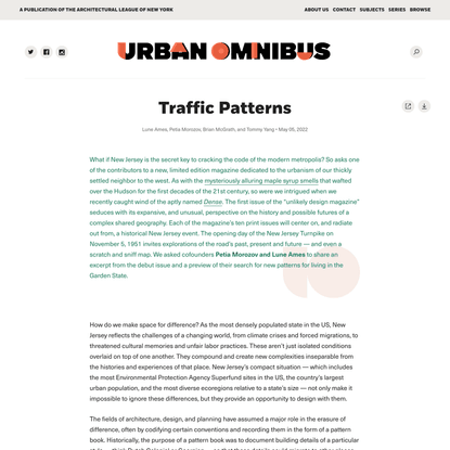 Traffic Patterns - Urban Omnibus