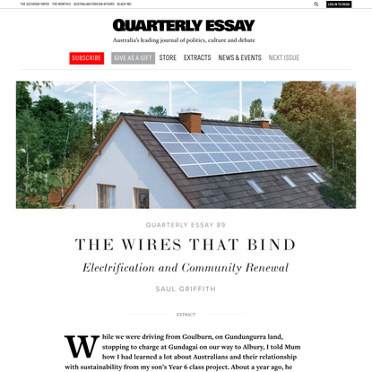 The Wires That Bind: Electrification and Community Renewal | Quarterly Essay