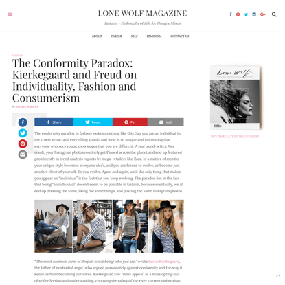 The Conformity Paradox: Kierkegaard and Freud on Individuality, Fashion and Consumerism