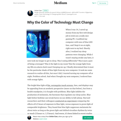 Why the Color of Technology Must Change - Amber Case - Medium