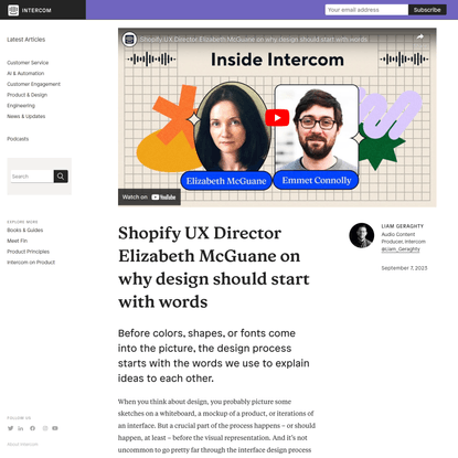 Shopify UX Director Elizabeth McGuane on why design should start with words