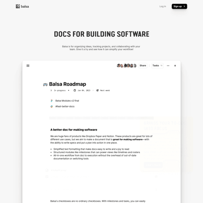 Balsa • Docs for building software