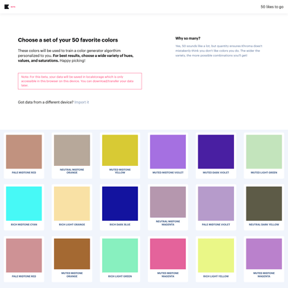 Khroma - The AI color tool for designers