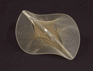Naum Gabo, Linear Construction in Space No. 2, 1957-1958.  Perspex with nylon monofilament