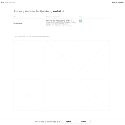 web & ui — Are.na