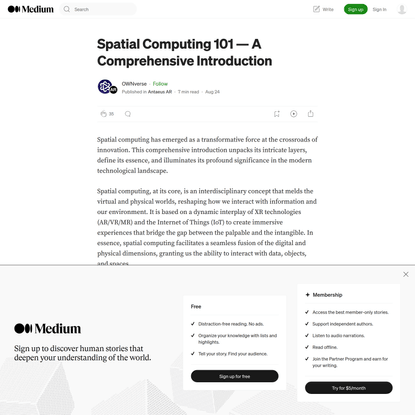 Spatial Computing 101 — A Comprehensive Introduction