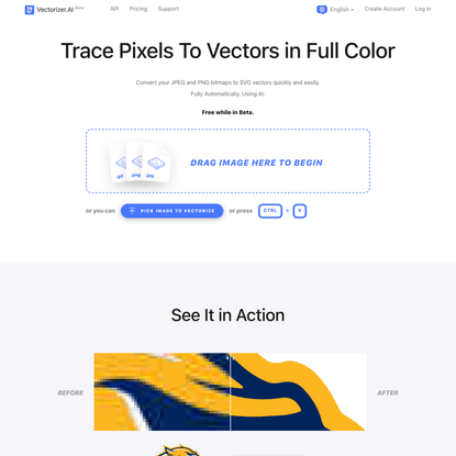 Trace Pixels To Vectors in Full Color, Fully Automatically, Using AI - Vectorizer.AI