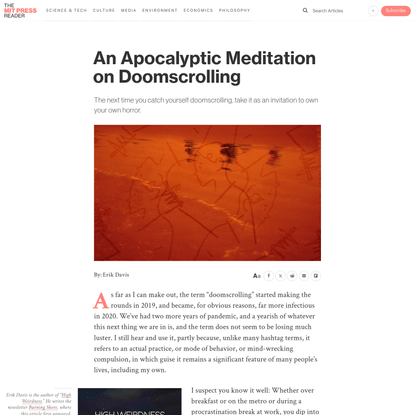 An Apocalyptic Meditation on Doomscrolling