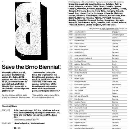 Zachovejte Bienále Brno! / Save the Brno Biennial!