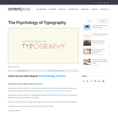 The Psychology of Typography