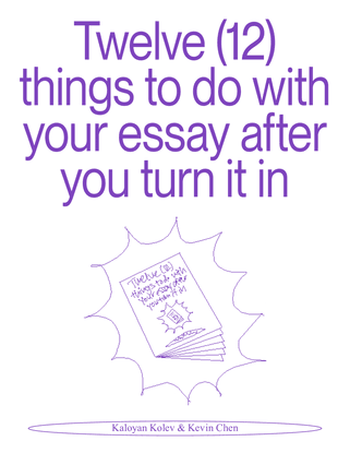 Twelve (12) things to do with your essay after you turn it in