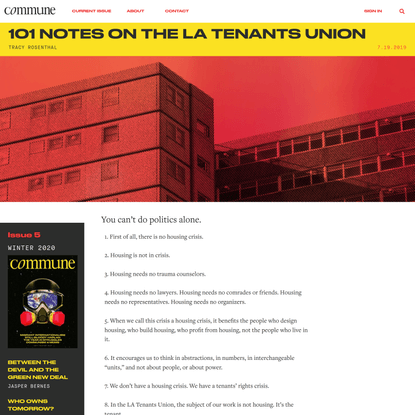 101 Notes on the LA Tenants Union | Commune