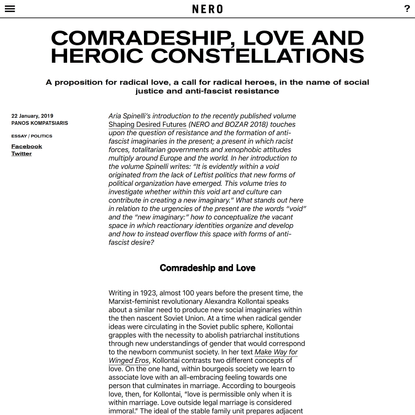 Comradeship, Love and Heroic Constellations | NERO