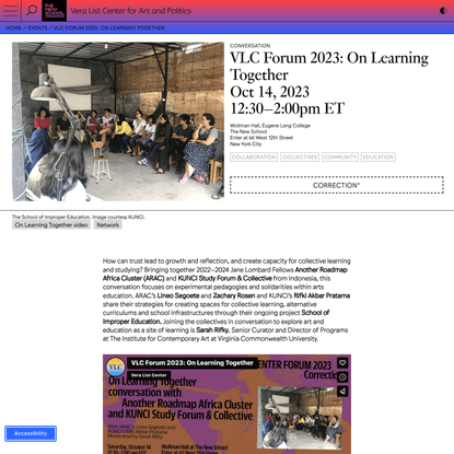 VLC Forum 2023: On Learning Together | Vera List Center