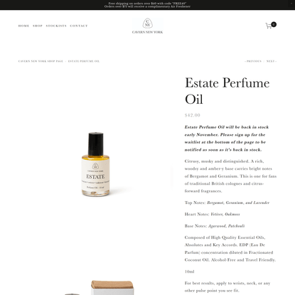 Shop - Estate Perfume Oil