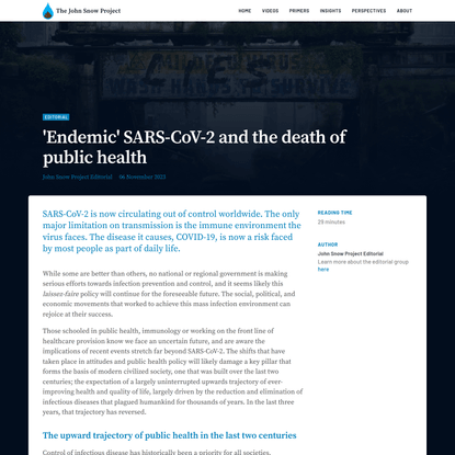 ‘Endemic’ SARS-CoV-2 and the death of public health