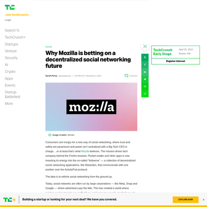 Why Mozilla is betting on a decentralized social networking future | TechCrunch