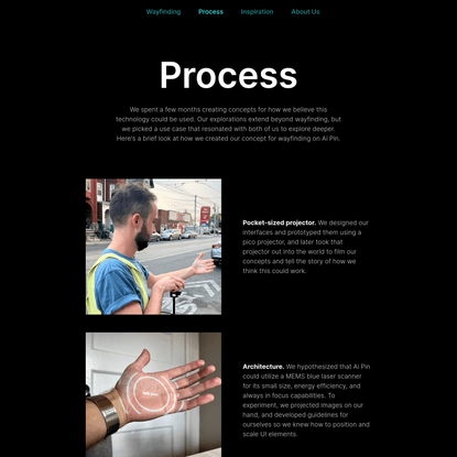 Process - Wayfinding with Ai Pin