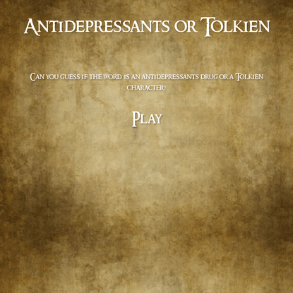 Antidepressants or Tolkien