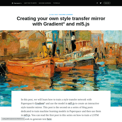 Creating your own style transfer mirror with Gradient° and ml5.js