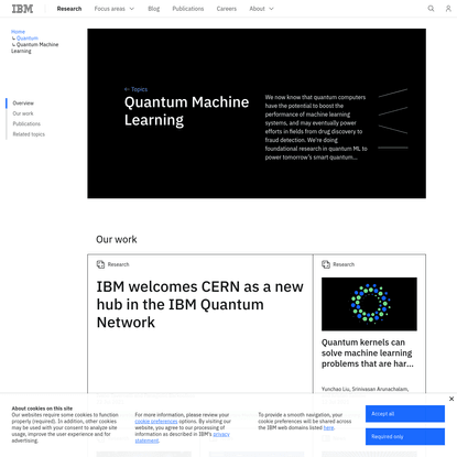 Quantum Machine Learning | IBM Research