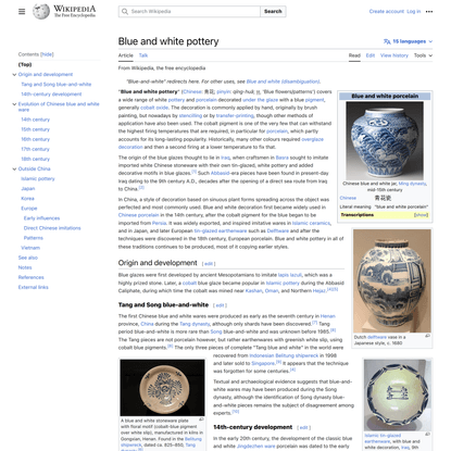 Blue and white pottery - Wikipedia