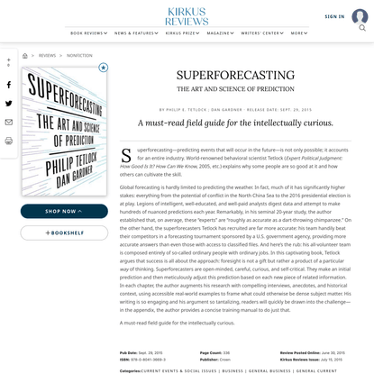 SUPERFORECASTING | Kirkus Reviews