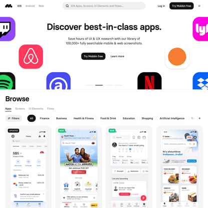 Browse iOS Apps | Mobbin - The world’s largest mobile & web app design reference library