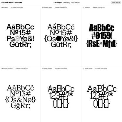 Catalogue | Florian Karsten Typefaces