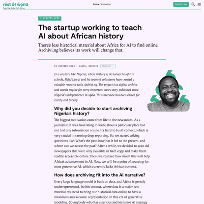 The startup working to teach AI about African history