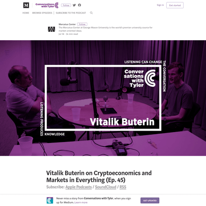 Vitalik Buterin on Cryptoeconomics and Markets in Everything (Ep. 45)
