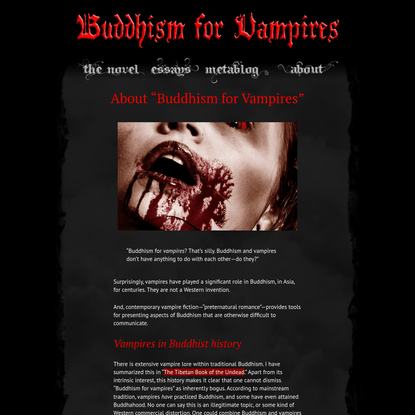 About “Buddhism for Vampires” | Buddhism for Vampires