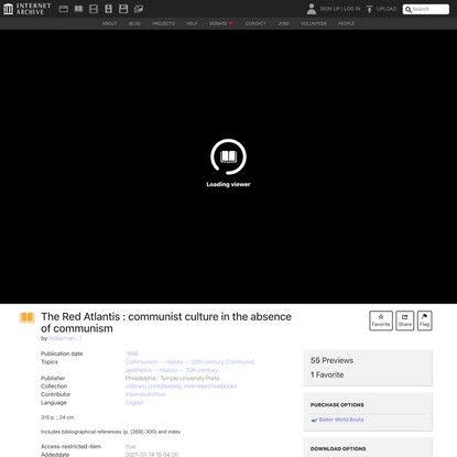 The Red Atlantis : communist culture in the absence of communism : Hoberman, J : Free Download, Borrow, and Streaming : Inte...
