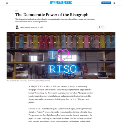 The Democratic Power of the Risograph
