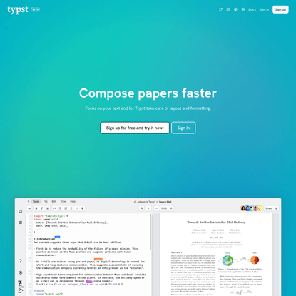 Typst: Compose papers faster