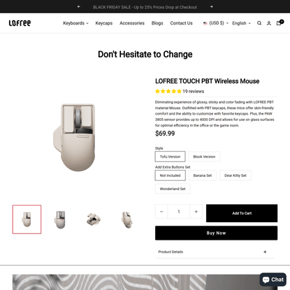 LOFREE TOUCH PBT Wireless Mouse