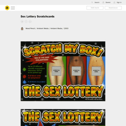 Sex Lottery Scratchcards | Delaney Lund Knox Warren and Partners | Department of Health | D&AD Awards 2003 Pencil Winner | A...
