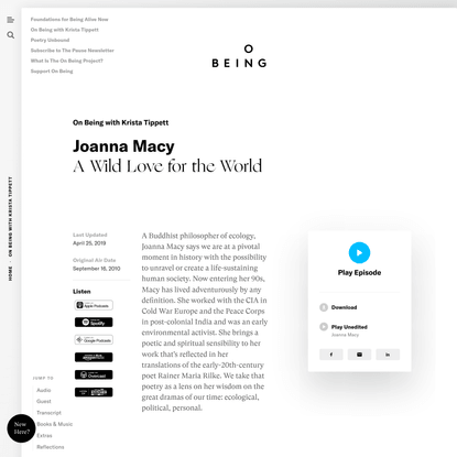 Joanna Macy — A Wild Love for the World