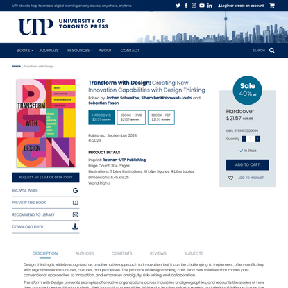 University of Toronto Press - Transform with Design