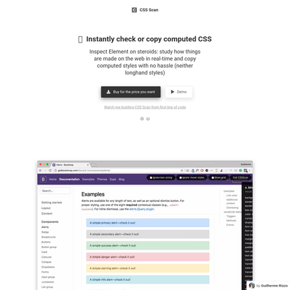 CSS Scan - Instantly check or copy computed CSS from any element on the internet