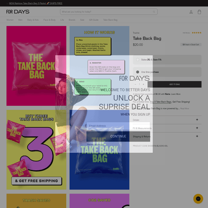 Clothing Take Back Bag